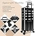Buanson 5 in 1 Rolling Makeup Train Case Professional Cosmetic Trolley Large Storage Organizer on Wheels for Hairstylist Artist Nail Beauty Salon Barber Black