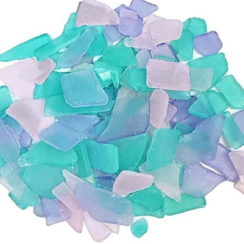 Nautical Crush Trading Sea Glass | Pink Lavender and Aqua Colored Sea Glass Mix | 11 Ounces of Sea Glass for Art Crafts and Decor | Sea Glass Bulk