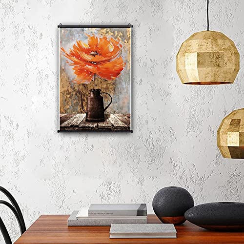 Rustic Orange Poppies Farmhouse Wall Art Canvas Print Pictures Hanging Painting Art Floral Poster Home For Bedroom Living Room Decor 16X24 Inch #TOP2