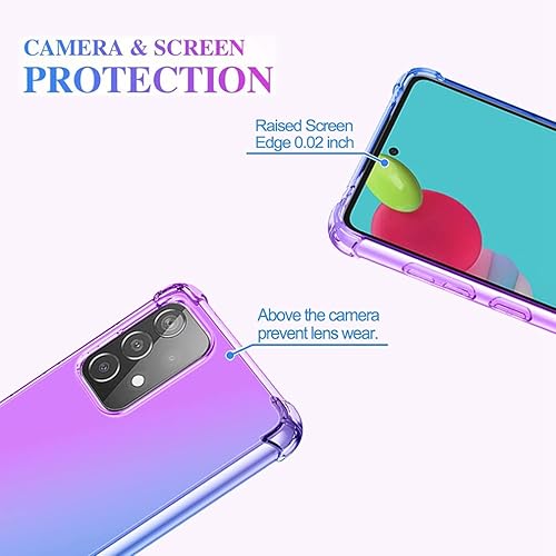 Miniatura 2 de Funda para Galaxy A52 5G, Samsung A52 transparente y bonita funda de teléfono degradada, delgada, antiarañazos, flexible, TPU a prueba de golpes,
