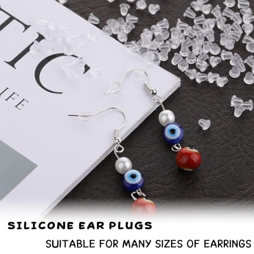 100 Stück Ohrring Verschluss, Transparente Silikon-Ohrringstopper, Universell für DIY Schmuck & Ohrringverschlüsse