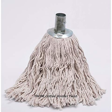 6pcs of Metal Galvanised Steel clip TWINE Yarn Cotton Mop Head Large or Jumbo Mop Thick Absorbent Yarn For Everyday Home /Work Commercial Mop Heads for Heavy Duty long lasting (6pk Large 350g) Cover