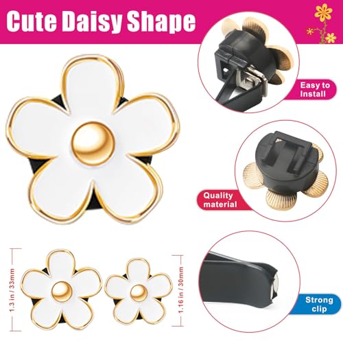 Image of 6 Pcs White Daisy Flower Air Freshener Conditioning Outlet Clip for Women | Cars Perfume Clips Charm Car Interior Decor Accessories for Women Girls Mothers Gifts for Mom Wife