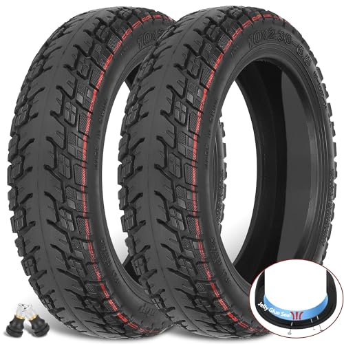 Felixstory 10x2.30-6.5 Tire Vacuum Off Road With Sealant, Fit for NIU KQi2 Pro Electric Scooter, Replacement Front Rear Tire, Self-repairing, Non-slip, Explosion Proof 2pcs