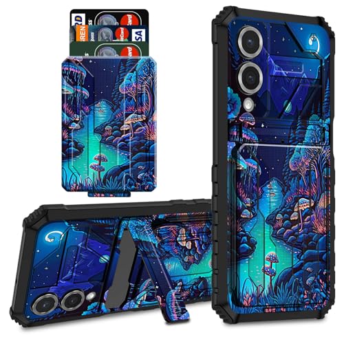 CGFGHHUY for Samsung Galaxy S25 Edge Case Wallet Cover with Credit Card Holder & Kickstand Dual Layer Hard PC Soft TPU Protective Case for Samsung Galaxy S25 Edge 6.7 inch 2025 - Forest