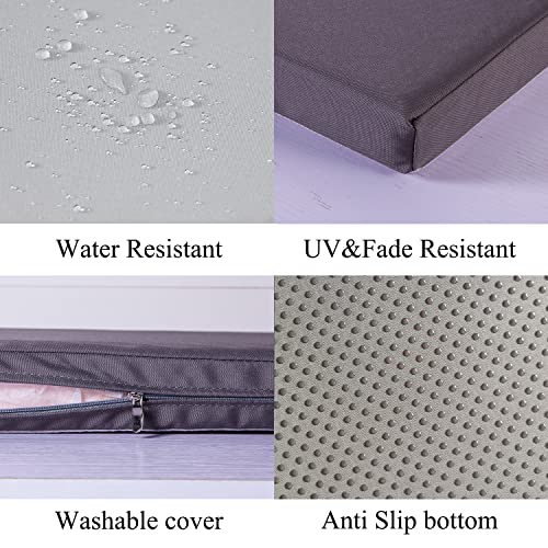 Micushion Window Seat Cushion Indoor 48X16 Inch Non Slip Uv Resistant Pad Outdoor Bench Cushions For Patio Furniture, Grey #TOP3