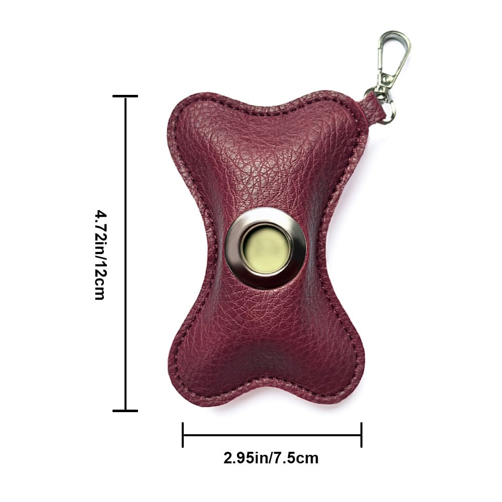 Dog Poop Bag Holder,Leather Pet Waste Bag Dispenser Zipered Pouch with Carabiner Clip Attached to Any Leashes for Walking Outdoor - Image 4