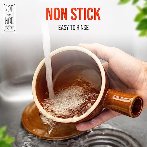 Roe & Moe Egg Cooker - Non-Stick, Ceramic Microwave Egg Poacher With Dome Chimney Lid And Hollow Handle - Reimagine Breakfast With Picture-Perfect Eggs And Delicious Soups With Our Microwave Steamer #TOP6