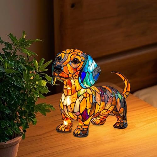 Lampe de table animale LED en résine faite à la main pour table de chevet - 2