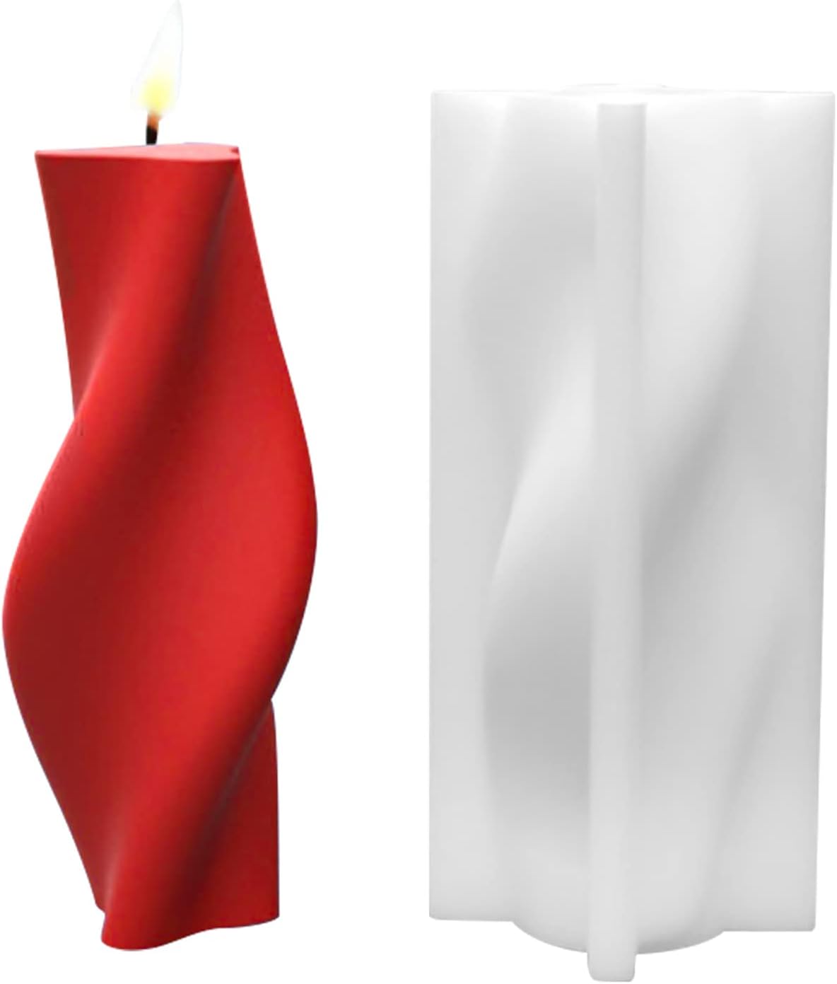 MEABEN Silicone 3D Irregular Cylinder Shape Candle Molds, DIY Handmade Making Pillar Candle Epoxy Resin Aromatherapy Soap Wax Mold, for Clay Craft Art Supplies Home Creative Decoration Tool