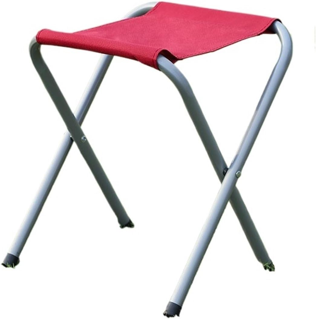 Outdoor Ultralight Stool Portable Folding Camping Chair for Fishing Beach Travel Hiking(Red-Single Layer)