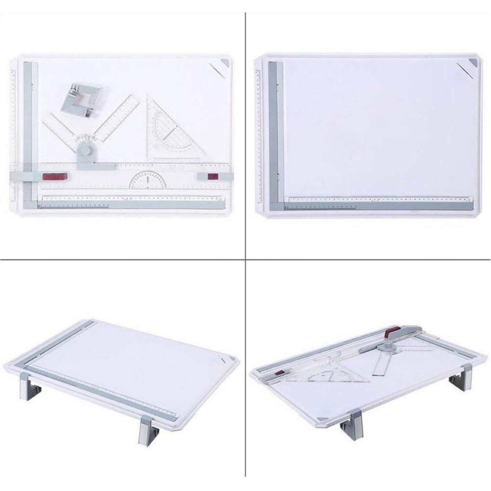 Mesa de dibujo con sistema de movimiento paralelo, medición de ángulo ajustable para dibujo y bocetos de precisión, ideal para artistas y diseñadores