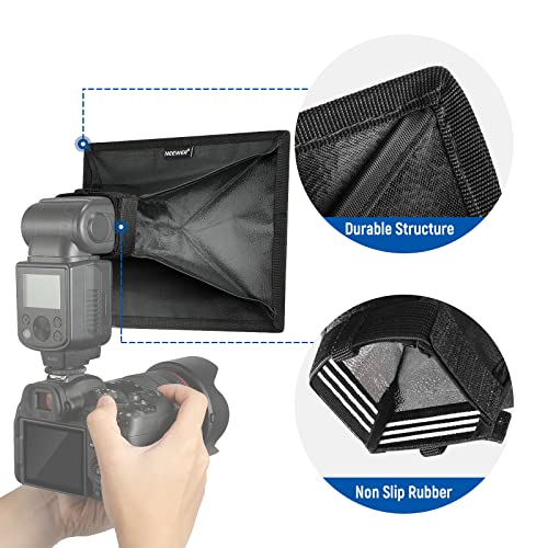 Image of NEEWER Flash Diffuser Light Softbox 9 inch x 7 inch, Universal, Collapsible with Storage Pouch Compatible with Canon Nikon Sony Godox Yongnuo NEEWER speedlight