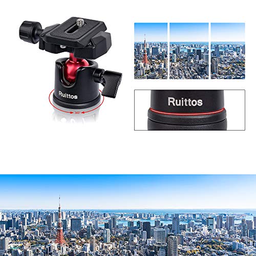 Camera Mini Tripod, Ruittos Complete Tripod Tabletop Photography Stand Monopod Base With 360 Degree Ball Head, Full Aluminumn Heavy Duty Small Tripod Compatible With Canon, Nikon, Sony. #TOP2