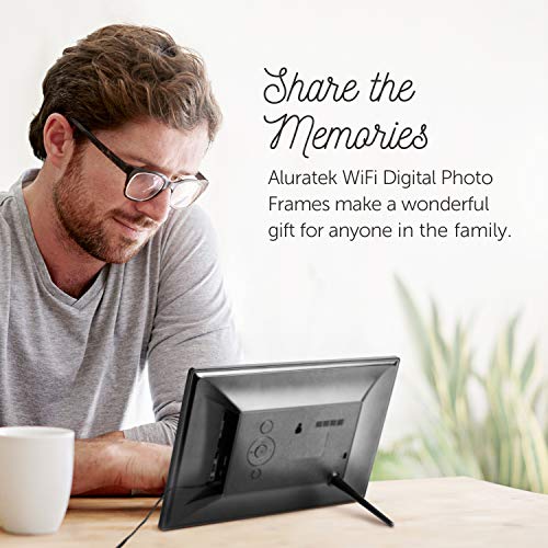 Aluratek (Awdmpf110F) 10" Hi-Res Wifi Digital Photo Frame W/ Touchscreen Ips Lcd Display & 8Gb Memory (1024 X 600 Resolution), Photo/Music/Video Support, Wall Mountable, Black #TOP4
