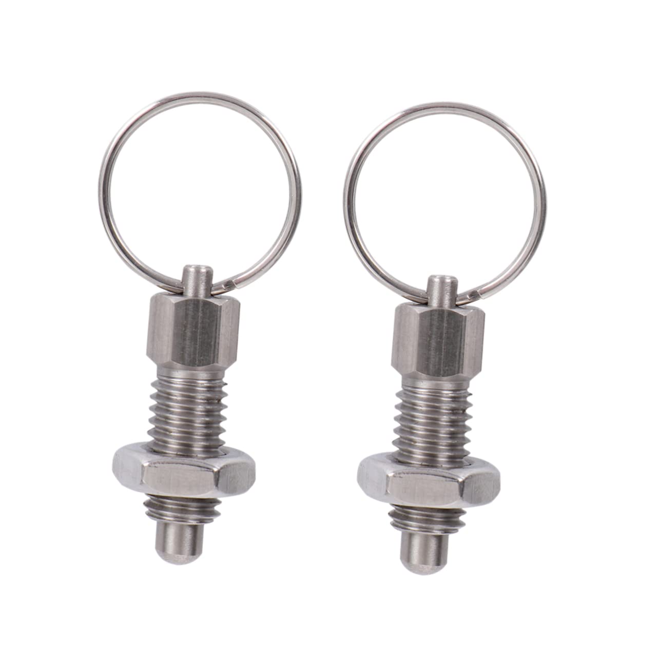 Housoutil 8 Pcs Spring-Loaded Plunger Spring Loaded Stainless Steel Springs Non- Lock- Out Knob Plunger Mechanical Plunger Accessories Lock Out Tools Pin M8 Manual Positioning Post