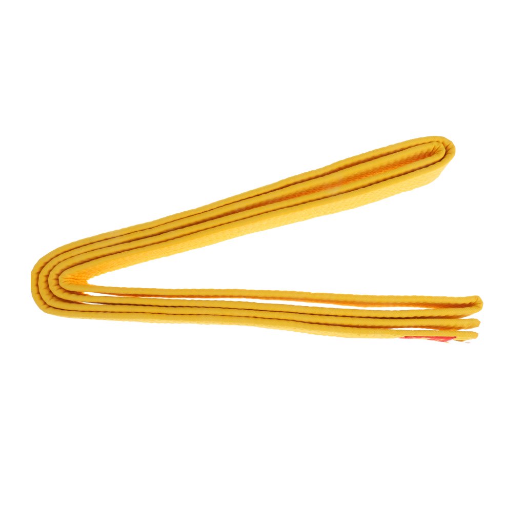 Magideal Cotton Felt Core Martial Arts Colored TKD Taekwondo Belt 220cm Yellow