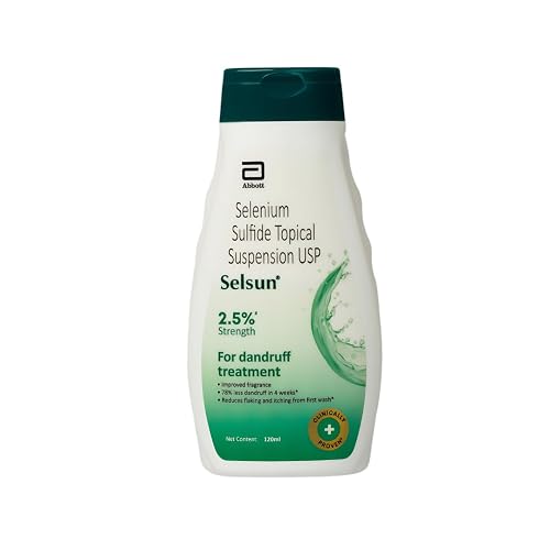 Selsun Abbott Suspension Anti Dandruff Shampoo for Men and Women, Clears Away Dandruff Flakes, Relieves From Excessive Oil, Relieves From Dandruff Related Itching- 120 ml