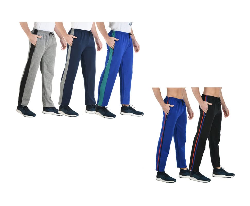 IndiWeavesIndiWeaves Mens Solid Soft Fleece Warm Lower/Trackpants Pyjama for Wintrs [Pack of 5] Multicolor 180