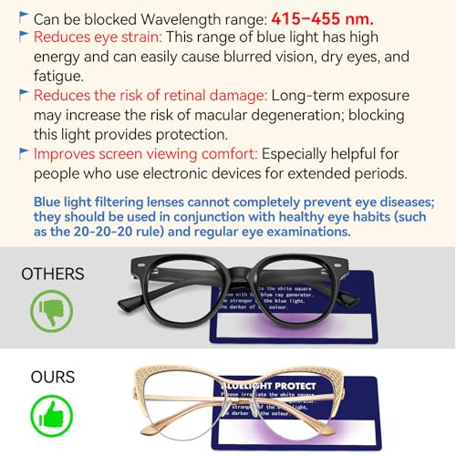 Image of Dollger Blue Light Blocking Glasses for woman Man Metal Half Cat eye glassees frame Clear Lens Computer Eyewear