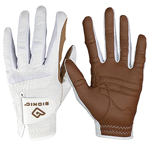 New Improved 2X Long Lasting Women's Bionic RelaxGrip Golf Glove with Patented Double-Row Finger Grip System (Medium - Worn on RH)