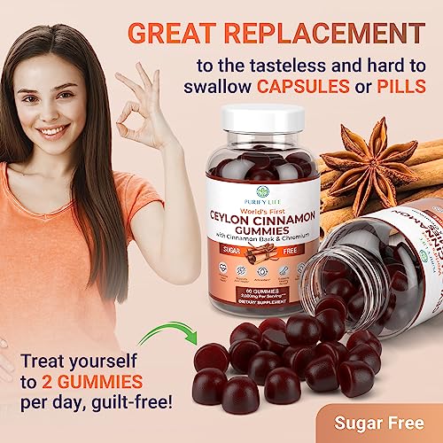 Purify Life Sugar-Free Ceylon Cinnamon Gummies (2,000Mg/Serving) Joint Pain Support Cinnamon Supplement & Brain Health, Vegan thumb #1