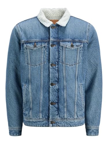 JACK & JONES Hombre Jjijean Jjjacket W. Sherpa Sq 024 Sn, Blue Denim, L, Azul Denim., L