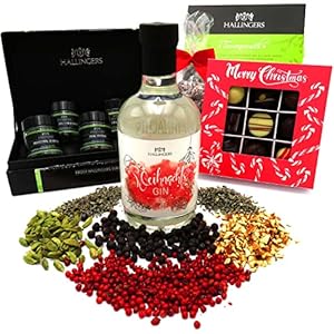 Hallingers Weihnachts-Geschenk-Set mit Gin, Pralinen & mehr (740g) – Berauschendes Fest (Bundle) – Weihnachten 2023, Für…