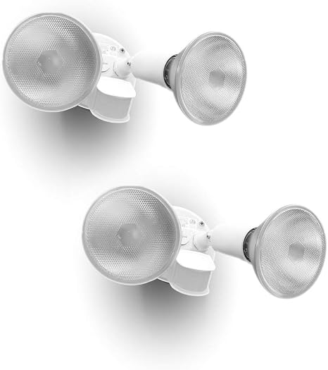 LUTEC 2 Packs 300 Watt Halogen Motion Activated Integrated Dual-Head ...