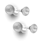 2 Packs 300 Watt Halogen Motion Activated Integrated Dual-Head Floodlight Outdoor, Waterproof Exterior Security Wall Light for Patio, Garden, Yard, White