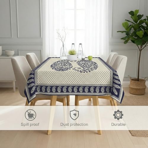 Image of STITCHNEST 'Tavola Luxe Series' Dining Table Cover 60x90 Inches | 6 Seater - 8 Seater Rectangular Dining Table Cover | Premium Fabric, Washable & Colour Fast