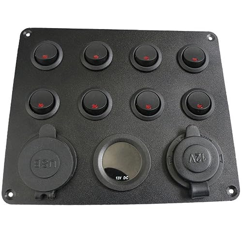 Cabilock 8 Gang Panel USB On-Off Rocker Charger USB Splitter for Rv Boat and Marine