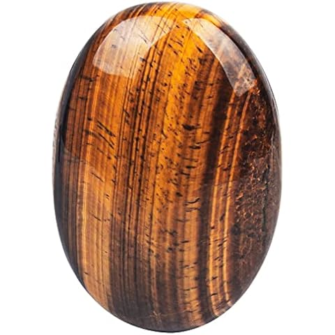 Tiger's Eye Palm Stone Crystal, BTEOBFY Oval Palm Stone-Natural Healing Crystal Therapy Worry Stones for Meditation Chakra Balancing Collection Cover