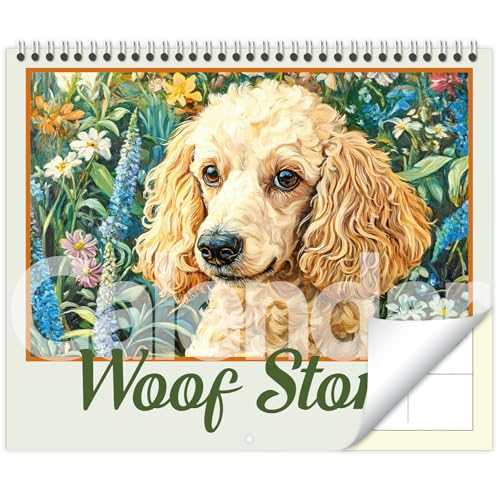 GuassLee Calendário de parede 2025 - calendário engraçado de 18 meses para cães 2025, janeiro de 202