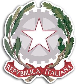 Italy Coat of Arms Shaped Sticker (Italia Italian Italia Crest Rome logovinyl Decal for car Truck or Laptop (3 inch)