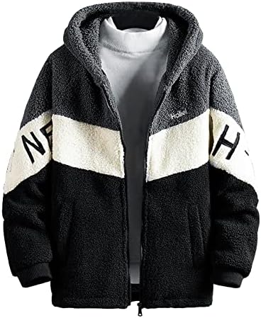 daily deals Mens Big and Tall Hooded Fleece Jacket Winter Warm  