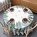 Christmas Round Tablecloth 70 Inch, Christmas Decorations Snowmen Table Cloth for Round Farmhouse, Winter Decor Snowmen and Deers Tablecloths Polyester Vintage for Kitchen Picnic Party Dinner Xmas