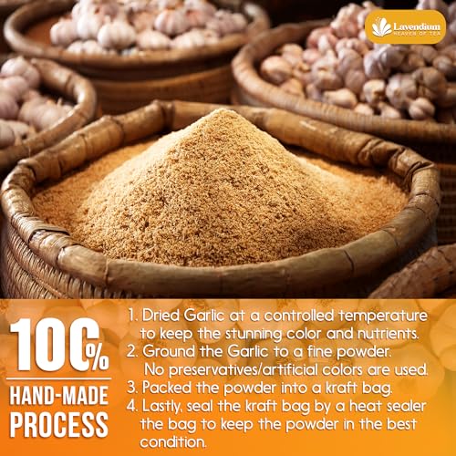 Image of Lavendium, Premium 25oz Garlic Powder, 100% Natural & Pure Ground Garlic, No Additives or Preservatives, Non-GMO, Gluten-Free, Plant-Based & Vegan, Perfect for Cooking, Seasoning & Marinades