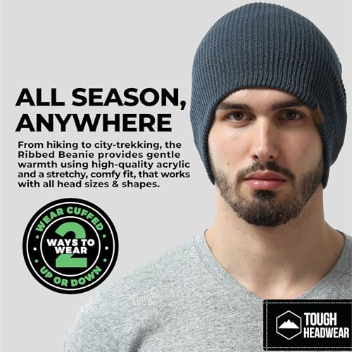 31% Off Tough Headwear Ribbed Beanie Hat - 2-Pack Stretch Fit