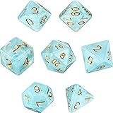 EBOOT 7-Die Polyhedral Dice Compatible with DND Dice Set Dungeons and Dragons with Black Pouch...