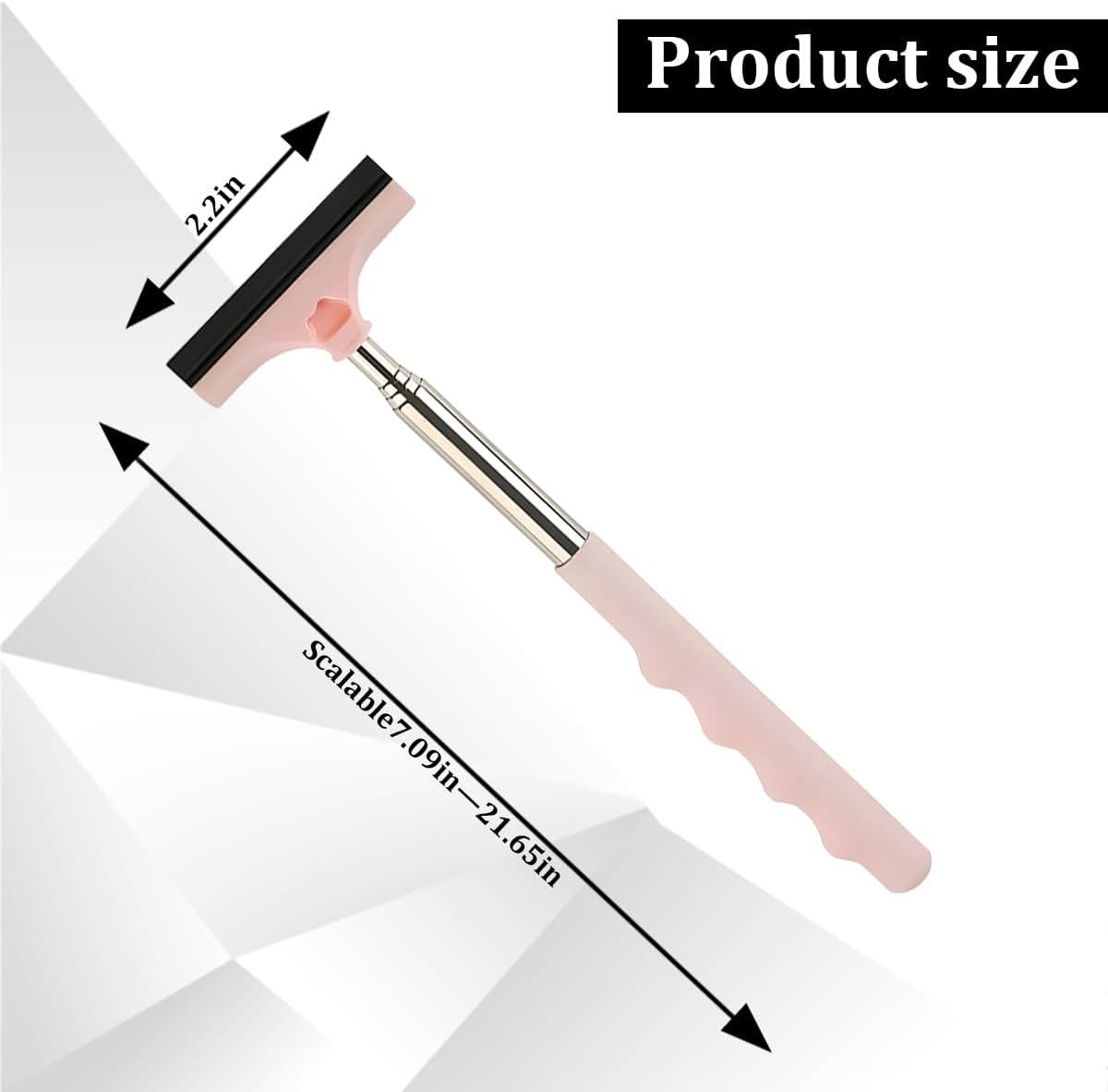 Car Side Mirror Squeegee, Retractable Vehicle Rearview Mirror Cleaner Wiper for Rainy Foggy Weather, Portable Automotive Window Glass Cleaning Tool, Universal for Vehicles (Pink)