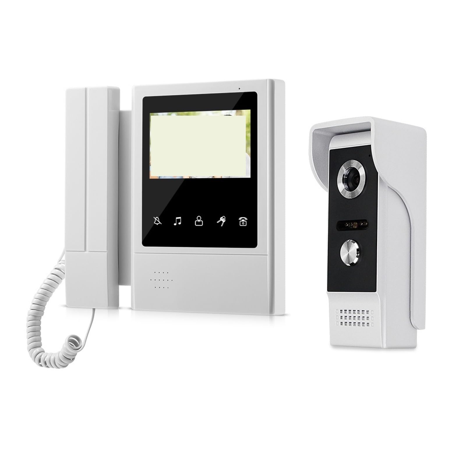 Sonnette vidéo porte téléphone maison avec moniteur intérieur portatif 4.3 pouces filaire