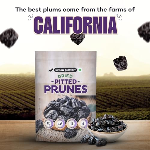 Image of Urban Platter Pitted California Prunes, 1Kg (Dried Plums | Unsweetened | Rich in fibre | Great for Digestion)