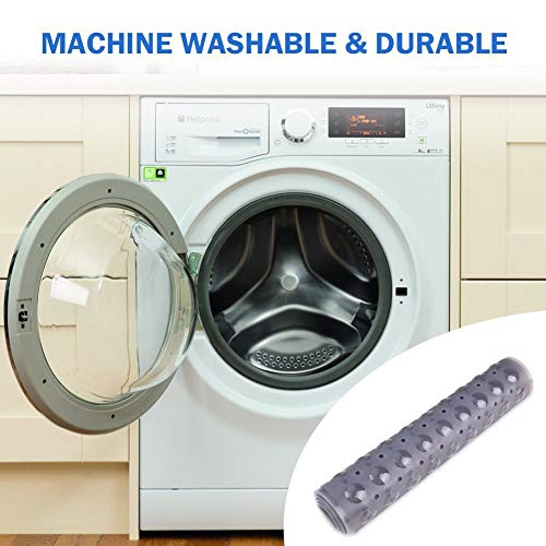 Wimaha Non-Slip Bath Mat,Extra Long Bathtub Mat,200 Suction Cups Shower Mat,BPA,Latex Free,Mildew Resistant,Machine Washable-Safe,pebble design,Durable & Comfortable for Bathroom,100x40cm, Clear Gray