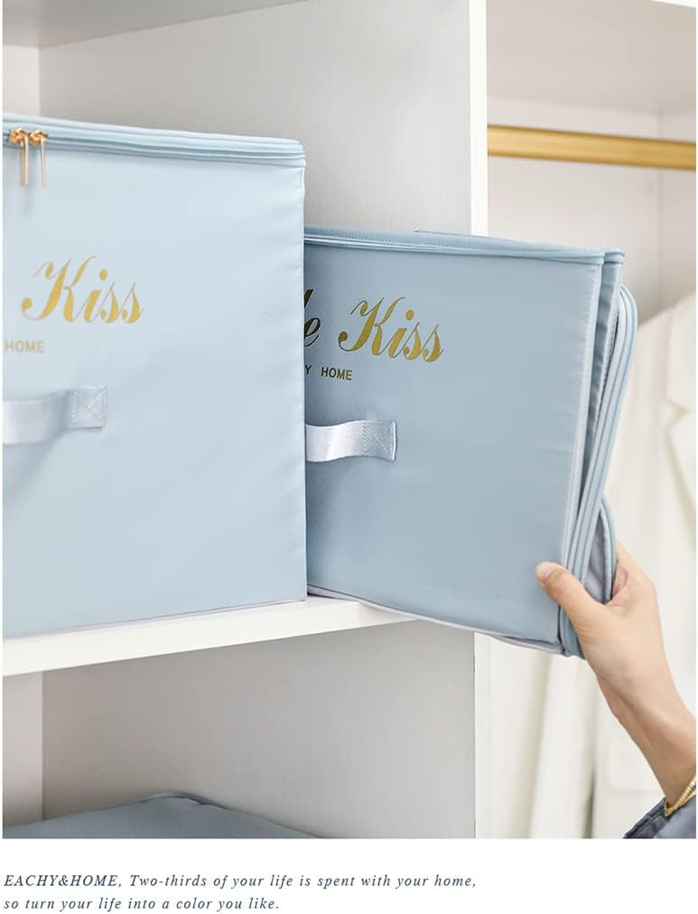 Clothes Quilt Storage Box, Foldable Storage Bags With Lid And Handles,Bedroom Storage Large Capacity For Bedding, Blankets Clothes