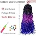 Ms Aloe Ombre Faux Locs Crochet Hair 5Pack（120 Strands）Ombre Purple Blue Faux Locs Crochet Braids Hair Pre Looped Goddess Locs Crochet Curly Hair for Black Women (20inch,1B/Purple/Blue#)