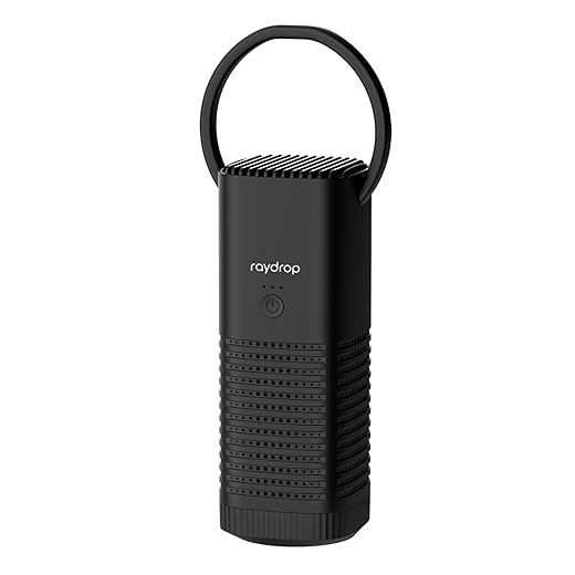 raydrop Portable Mini Air Purifier, Small Cordless HEPA Personal Desk Air Purifier for Car Travel Bedroom Office Room, Rechargeable, Aromatherapy (Black)