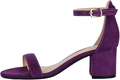 Miniatura 2 de Heels Charm - Sandalias con correas para mujer, tacón grueso y bajo de 2 pulgadas, con puntera abierta, correa al tobillo, para el trabajo, uso