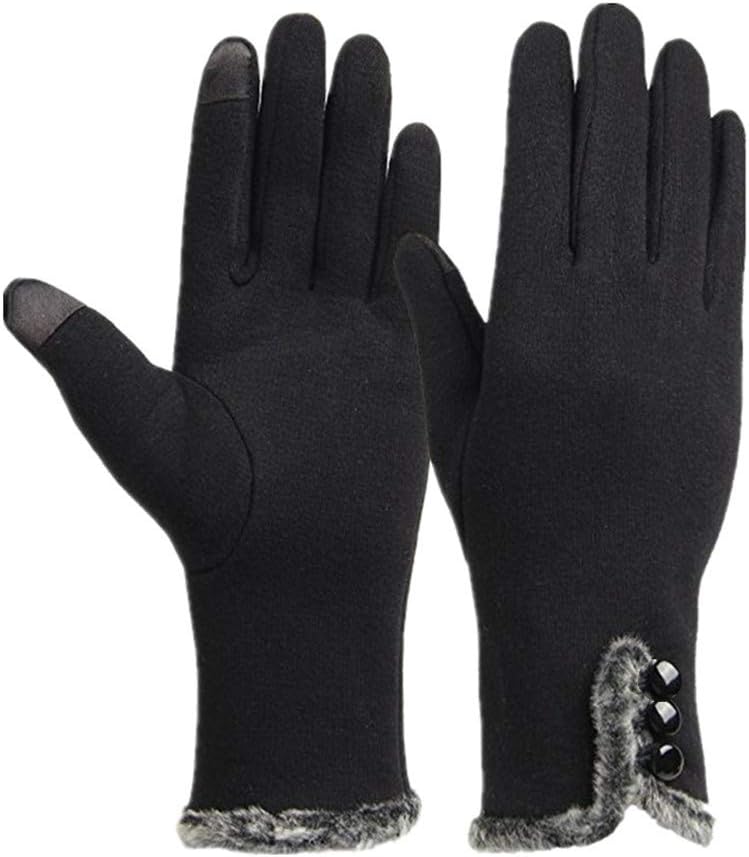 Ladies Super Soft Warm Touch Screen Winter Gloves (black)(Size:M)