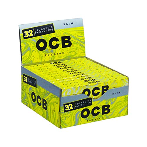 24pc Display - OCB® Solaire Slim Rolling Papers & Tips